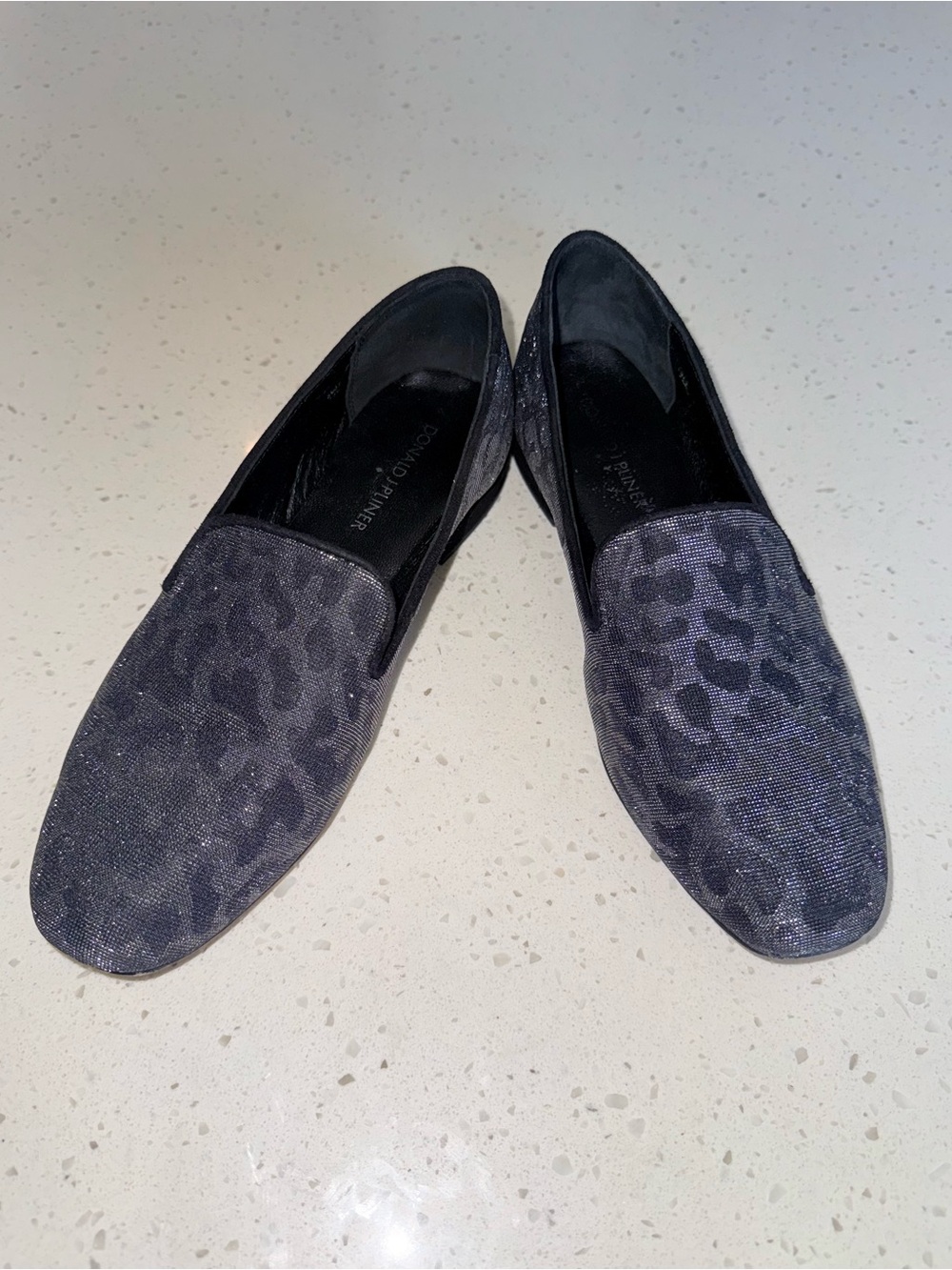 Donald J. Pliner Women's Black Leopard-Print Slip-On Loafers